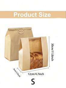 100 piezas Bolsas de pan de gran capacidad (50 bolsas de pan + 50 pegatinas), bolsas de pan con ventana transparente para pan tostado casero, perfectas para envolver y almacenar productos de panadería (disponible en un paquete pequeño de 10) Bolsas para alimentos Caja de alimentos adecuada para caramelos, chocolates, galletas, etc.