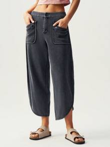 Bohemela Women's Vacation Wide Leg Loose Casual Pants With Pockets