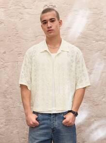 SWAVVY Men's Knit Casual Daily Relaxed Fit Short Sleeve Shirt