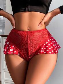 Romantic Lace Patchwork Mid-Waist Triangle Panty - Multicolor - View 4