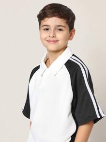SUMWON Premium Athletic Raglan Polo Shirt Youth Sports Training Performance Top School Uniform Breathable Active Wear Team Practice Sporty Casual