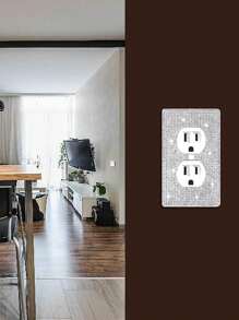 Placas para toma de corriente, cubre enchufes para salidas eléctricas, tamaño estándar 4.50" X 2.76", Placa decorativa de interruptor de luz con cristales de imitación de diamantes plateados para accesorios de dormitorio y decoración del hogar - Plateado - Ver 2