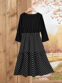 Rusticease Vestido negro elegante para Año Nuevo, vestido midi para mujeres de estilo campestre