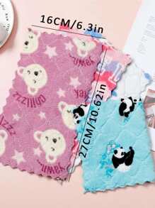 SHEIN 5块16cm*27cm卡通图案清洁抹布 吸水易清洗多功能厨房抹布 适用于厨房、浴室、卫生间、家居用品 颜色随机 - 彩色 - 查看 3
