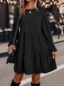 EMERY ROSE 女士纯色长袖连衣裙，简约时尚，适合夏季