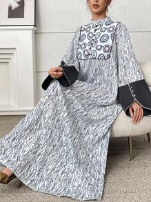 Al Najma Women Simple Style Casual Arabian Dress, Daily Wear, Arabian Dresses,Modest - Multicolor - View 3