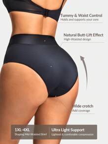 SHEIN Shape Plus Size Shaping High-Waisted Brief Shapewear Short Body Shaper Butt Lifter-Tummy Waist Control, Panty