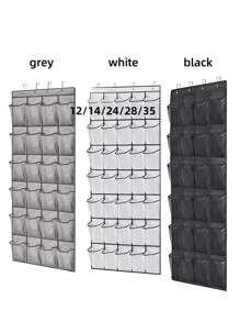1pc Mesh Bag Shoe Storage Rack, Multi-Grids Hanging Back Shoe Storage Door Bag, Space Saving Storage Bag Sundry Storage Bag, Fabric Wardrobe Sundry Shoe Storage Bag For Small Business Owners/Stores/Retailers/Home/Travel(Black,Gray,White)