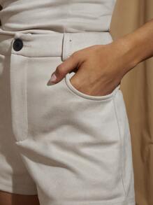 COSMINA 2pcs/Set Women Elegant Commuter Fitted Cream-Colored Set, Festival Outfit, Western,Spring/Summer - Apricot - View 7