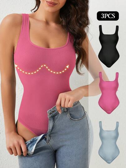 Miss Vinta 3st Sömlös Shapewear-body för kvinnor