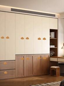 SHEIN 2pcs Hardware Handles Cloud Pattern Cabinet Pulls - Beige - View 3