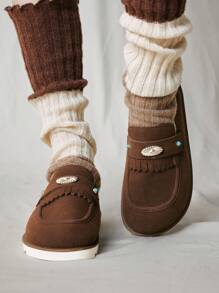 Solecia Retro Casual Versatile Minimalist Flat Loafers Spring Shoes Spring Break Easter - Coffee Brown - View 4