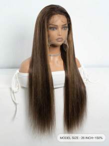 Ombre Highlight Lace Front Wigs Human Hair Straight 5x5 Closure Wigs Pre Plucked With Baby Hair Transparent 13x4 13x6 Frontal Wigs Balayage 4/27 Color