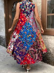 Breezaya Women's Colorblock Bohemian Style Vacation Dress - Multicolor - View 2