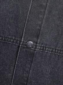 Manfinity Homme Men's Loose Fit Single-Breasted Casual Denim Jacket