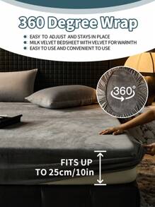 1pc Velvet Fitted Sheet, Bedding, Soft-Comfortable Mattress Cover, Solid Color Sheets, Suitable For Fall And Winter, Deep Pocket, Fitted Sheet Only, Without Pillowcase, Dustproof Non-, Machine Washable, For All Seasons, Bedding Gifts, Fits For Twin Full King Queen Size Bed, Machine Washable,Fall Decor,Autumn Decor,Room Decor