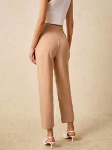 SHEIN Frenchy Pantalones cónicos unicolor de talle alto