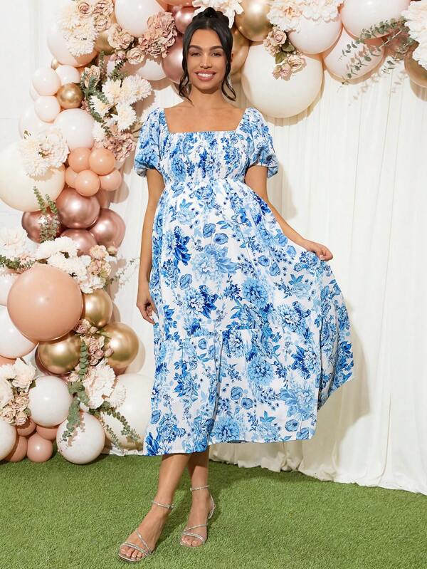 Loomaby Rochie De Maternitate, Rochie Dezvăluire Sex Pentru Petrecerea Baby Shower
