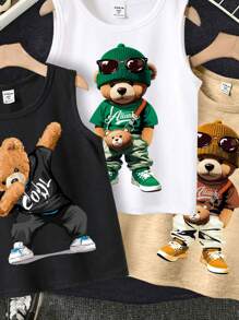 SHEIN Leap Crew 男童三件套休闲无袖背心，适合夏季