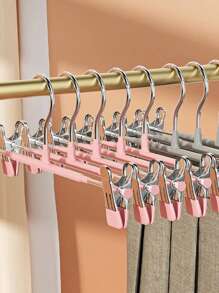 SHEIN 5 件装防滑裤架带夹子，适合家庭使用 - 銀色 - 查看 4