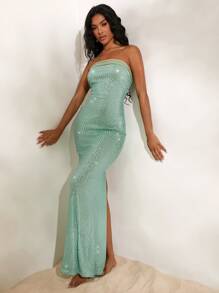 Opulessa 女式亮片面料露肩美人鱼连衣裙