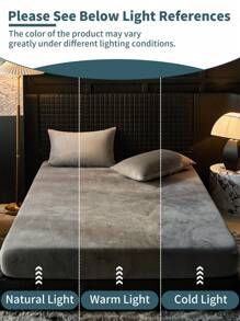 1pc Velvet Fitted Sheet, Bedding, Soft-Comfortable Mattress Cover, Solid Color Sheets, Suitable For Fall And Winter, Deep Pocket, Fitted Sheet Only, Without Pillowcase, Dustproof Non-, Machine Washable, For All Seasons, Bedding Gifts, Fits For Twin Full King Queen Size Bed, Machine Washable,Fall Decor,Autumn Decor,Room Decor