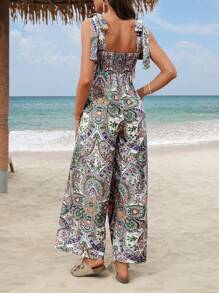 SHEIN Maternity Boho Paisley Print Loose Jumpsuit - Multicolor - View 2