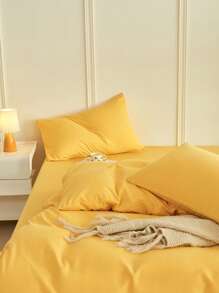 2/3件套紫色被套套装，纯色柔软亲肤被套套装，简约风格，舒适透气，适用于单人床/双人床/大号床/特大号床/加州特大号床 - 卧室、客房、宿舍的理想之选，包含1件被套和1/2件枕套（不含填充物），可机洗床上用品