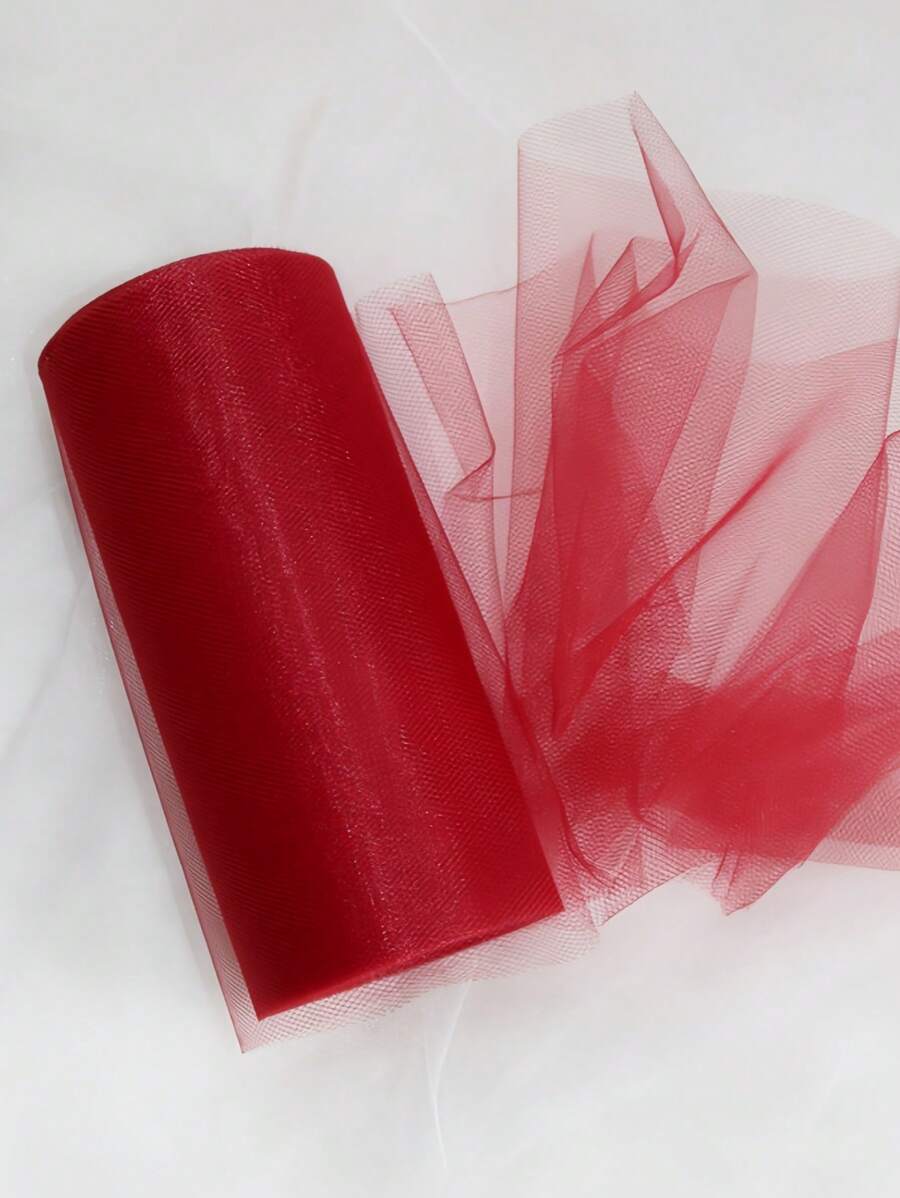 SHEIN 1 pezzo Rotolo di tulle per tutu da ballerina rosso, dimensioni 15cm*2200cm, per fai da te, decorazioni per matrimoni, feste, gonne per tavoli, decorazioni per feste di San Valentino e compleanni