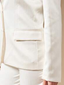 MISSGUIDED Blazer elegante attillato da ufficio, giacca da tailleur da lavoro formale, taglio slim per colloqui, giacca da lavoro corporate con un unico bottone, abito da lavoro, completo da matrimonio, abito da carriera alla moda - Bianco - Visualizzare 8