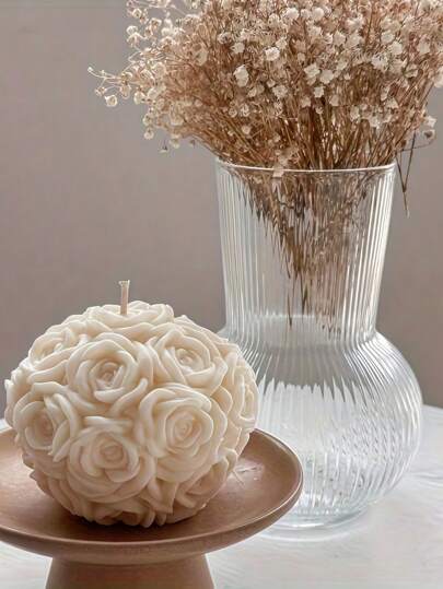 Multisize Rose Ball Candle Mold 3d Rose Shaped Silicone Mold Big Ball Aroma Mold Valentine Resin Casting Mold Diy Candle Soap Polymer Clay Gypsum Craft