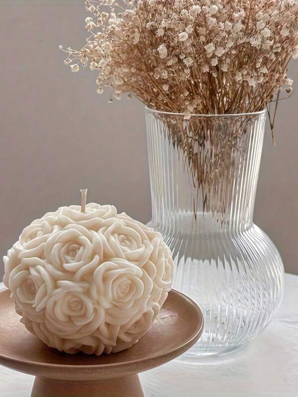 Molde de vela de bola de rosas multitamanho 3d molde de silicone em forma de rosa molde de aroma de bola grande molde de fundição de resina de dia dos namorados faça você mesmo vela sabão argila de polímero gesso artesanato