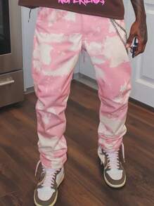 Manfinity Homme Men's Solid Color Splice Pocket Simple Casual Pants For Daily Wear - Multicolor - View 1