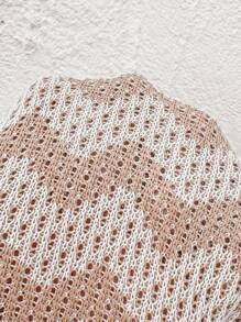 SHEIN Clasi Women Elegant Round Neck Knit Pattern Fitted Mini Vacation Dress, Summer Dresses For Women  Summer Outfits For Women Summer Dresses For Women  Spring Outfits For Women