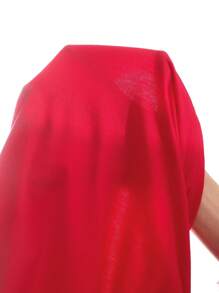 SHEIN Teen Girls' Solid Red Valentine's Day Ruched Cami Dress (1 Headband Included) - Red - View 6