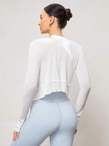 Activina Conjunto de camiseta de manga larga y top de tirantes de color liso, de corte informal para deportes de mujer