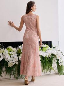 MOTF Soiréza Vestido de noche formal con bordado de lentejuelas