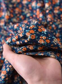 Rusticease Women's Casual Ditsy Floral V-Neck Bat Sleeve Vacation T-Shirt - Multicolor - View 5