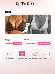 Swim DD+ DD+ Cup Women Molded Shelf Bra One Piece Swimwear Top