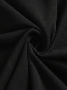 SHEIN EZwear Đầm Chia màu trơn màu đen Giải trí - màu đen - Xem 3