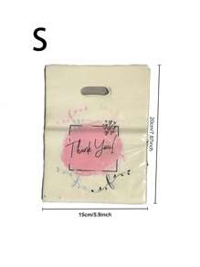 SHEIN 50/100pcs Thank You Plastic Gift Bags, Assorted Sizes3size For Shops - Multicolor - View 2