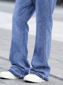 Manfinity Homme Men's Versatile Casual Denim Flare Pants