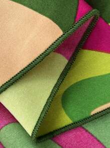 Maweii 大码女式印花荷叶边不对称吊带无袖 A 字形连衣裙