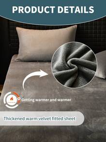 1pc Velvet Fitted Sheet, Bedding, Soft-Comfortable Mattress Cover, Solid Color Sheets, Suitable For Fall And Winter, Deep Pocket, Fitted Sheet Only, Without Pillowcase, Dustproof Non-, Machine Washable, For All Seasons, Bedding Gifts, Fits For Twin Full King Queen Size Bed, Machine Washable,Fall Decor,Autumn Decor,Room Decor