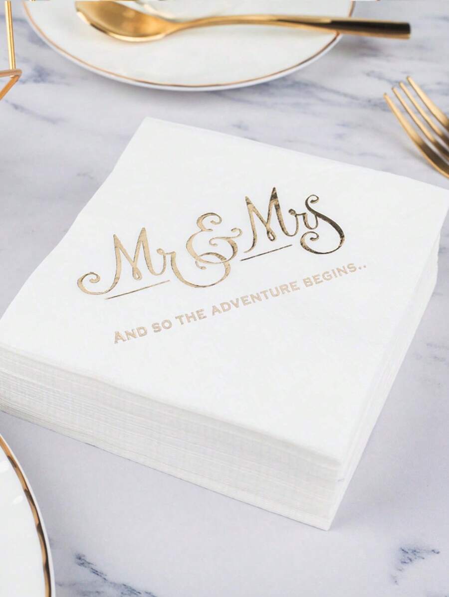 SHEIN 25pcs/100pcs优雅轻奢一次性餐巾，西餐厅餐巾，适用于家庭，厨房，酒店，婚礼，情人节，生日派对，餐桌装饰，派对用品，圣诞节 - 白色 - 查看 1