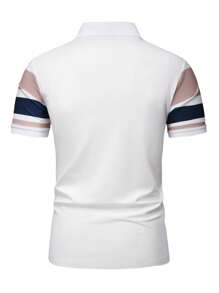 Manfinity Homme Men's Casual Simple Stylish Polo Shirt, Suitable For Daily Wear - White - View 2