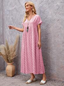 EMERY ROSE Váy hoa giản dị cho kỳ nghỉ - Hồng - Xem 5