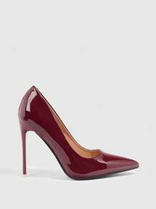 CUCCOO SZL Bombas de tacón de aguja de punta fina para mujer, tacones altos de moda color rojo