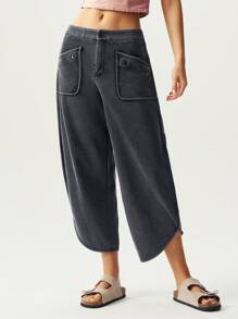 Bohemela Women's Vacation Wide Leg Loose Casual Pants With Pockets