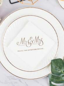 SHEIN 25pcs/100pcs优雅轻奢一次性餐巾，西餐厅餐巾，适用于家庭，厨房，酒店，婚礼，情人节，生日派对，餐桌装饰，派对用品，圣诞节 - 白色 - 查看 5